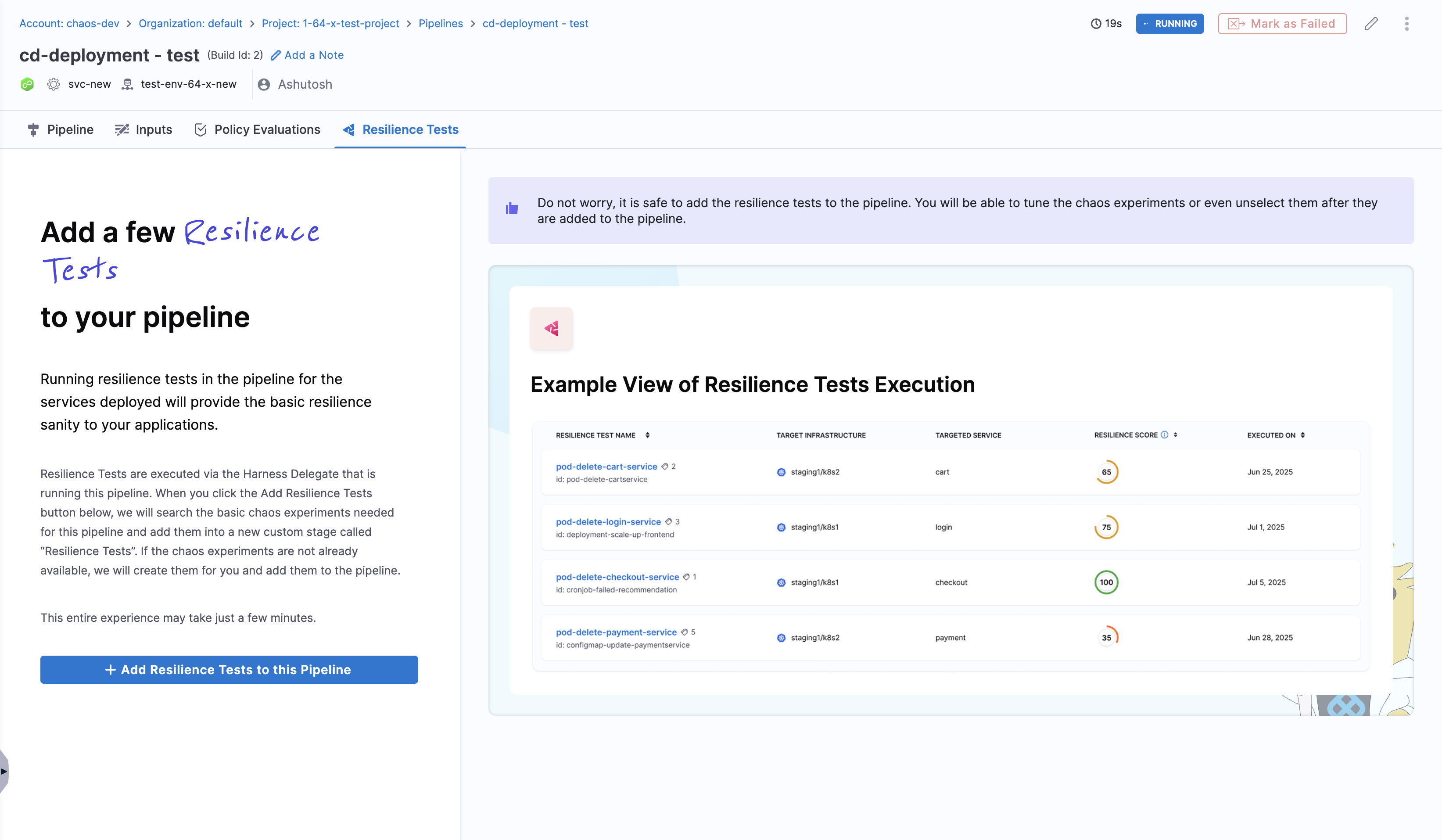 Add Resilience Tests to Pipeline